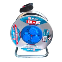 Удлинитель силовой на алюминиевой катушке 50 метров, 3*2. 5мм², 2.5 кВт, 3 розетки, с влагозащитой и