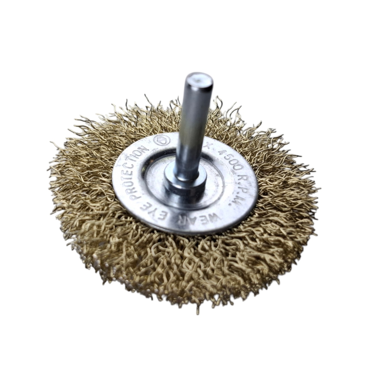 Щетка для дрели плоская  75 мм, 3 ", латунированная, волнистая проволока,"MAXIMUM" MX 17849 оптом